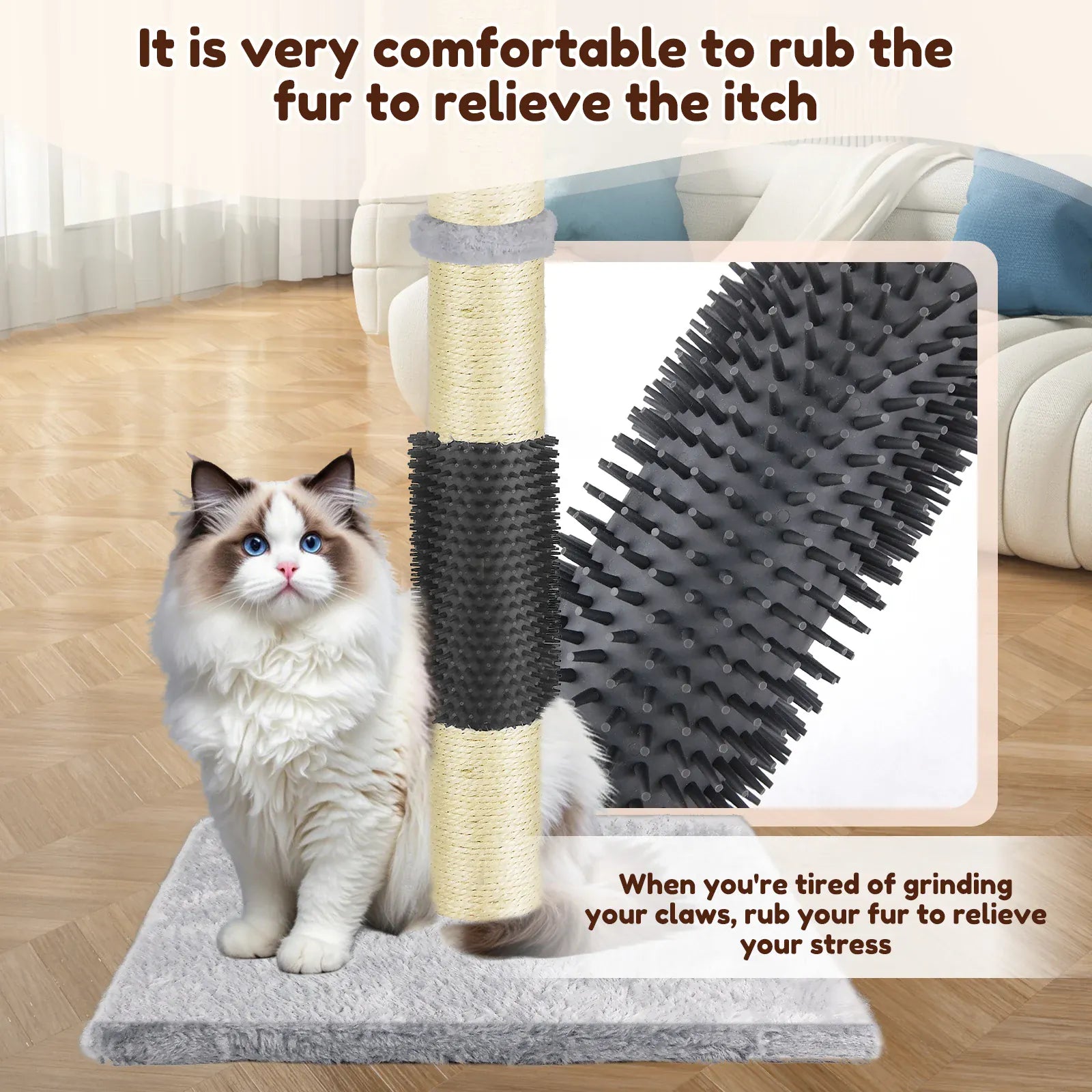 80cm Cat Tree Tower with Sisal Post, Tunnel & Dangling Toy | Wahooly 80cm Cat Tree Tower with Sisal Scratching Post, Tunnel & Dangling Ball Toy