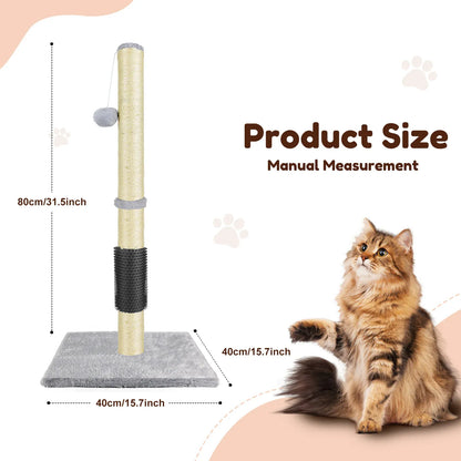 80cm Cat Tree Tower with Sisal Post, Tunnel & Dangling Toy | Wahooly 80cm Cat Tree Tower with Sisal Scratching Post, Tunnel & Dangling Ball Toy
