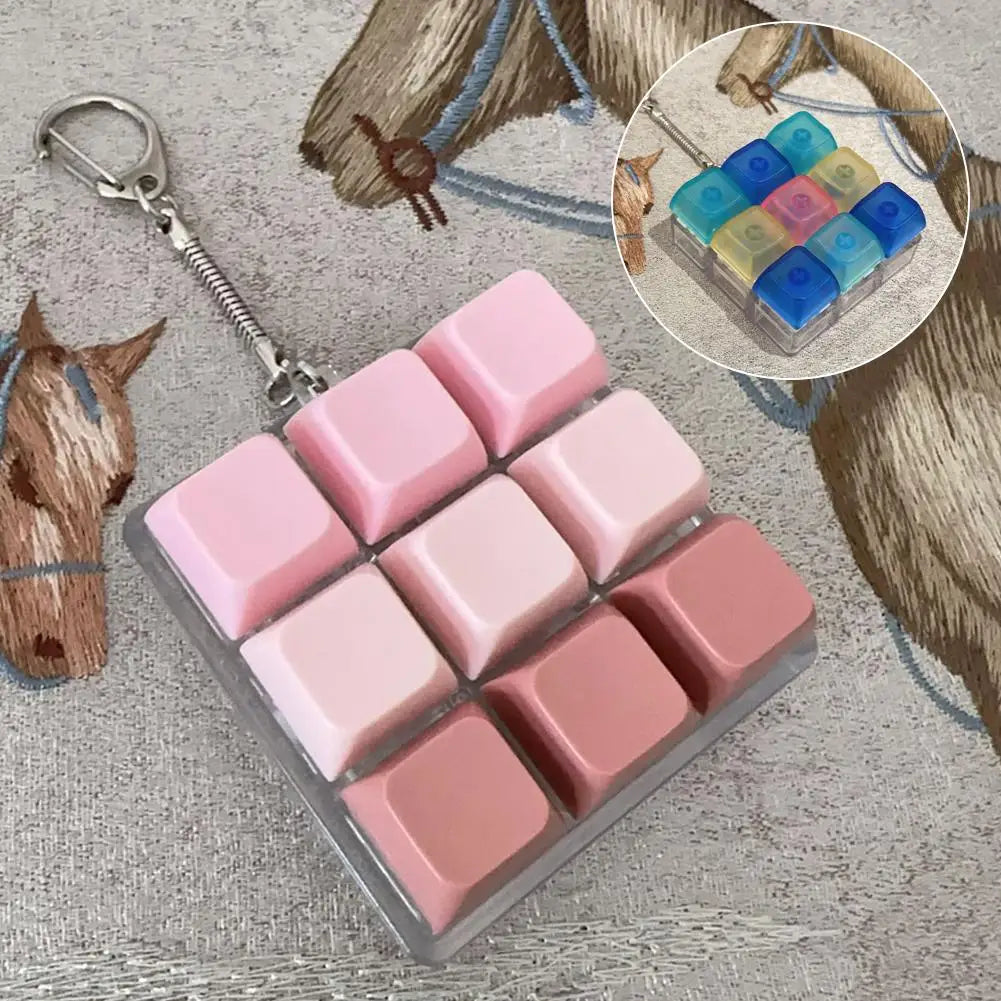 9-Key Keyboard Fidget Toy - Mini Clicker Keychain Stress Relief - Wahooly 9-Key Keyboard Fidget Toy - Mini Clicker Keychain for Stress Relief