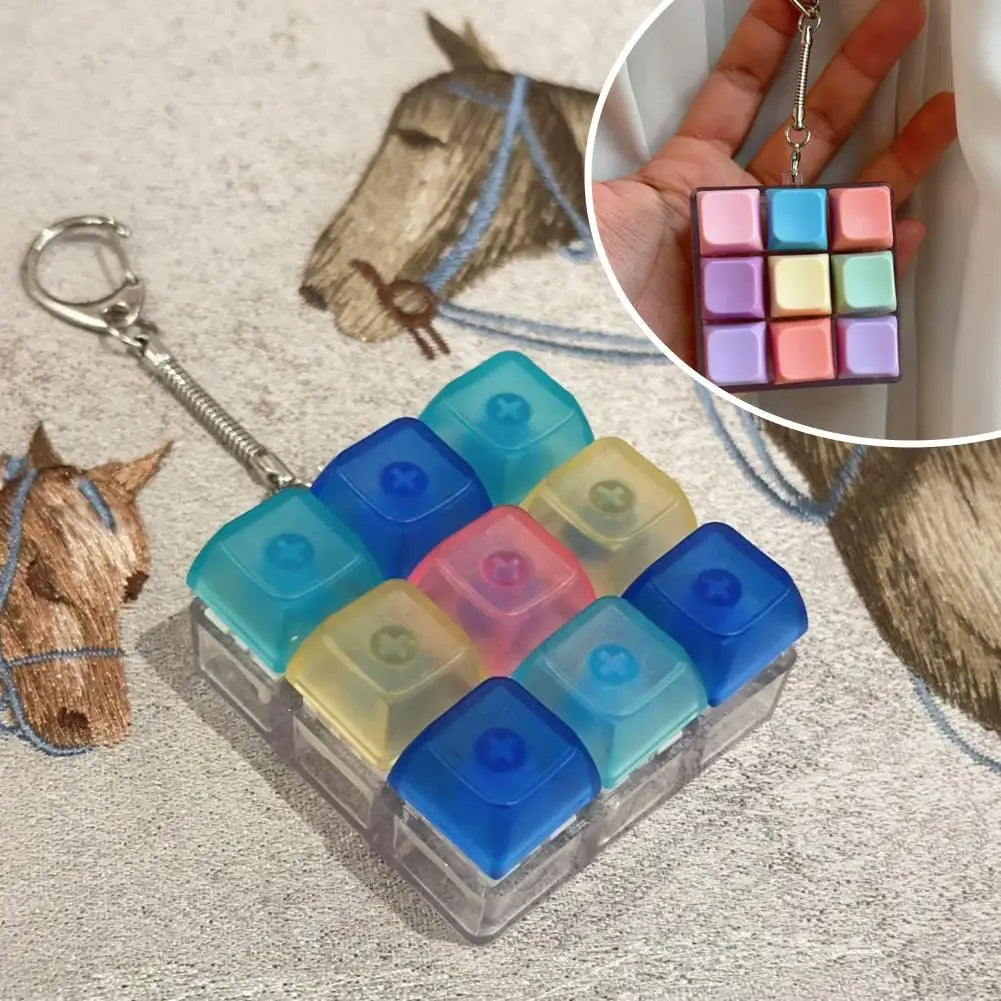 9-Key Keyboard Fidget Toy - Mini Clicker Keychain Stress Relief - Wahooly 9-Key Keyboard Fidget Toy - Mini Clicker Keychain for Stress Relief