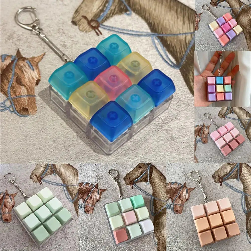 9-Key Keyboard Fidget Toy - Mini Clicker Keychain Stress Relief - Wahooly 9-Key Keyboard Fidget Toy - Mini Clicker Keychain for Stress Relief