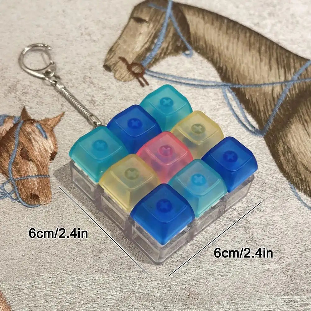 9-Key Keyboard Fidget Toy - Mini Clicker Keychain Stress Relief - Wahooly 9-Key Keyboard Fidget Toy - Mini Clicker Keychain for Stress Relief