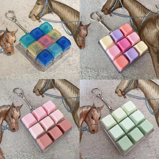 9-Key Keyboard Fidget Toy - Mini Clicker Keychain Stress Relief - Wahooly 9-Key Keyboard Fidget Toy - Mini Clicker Keychain for Stress Relief
