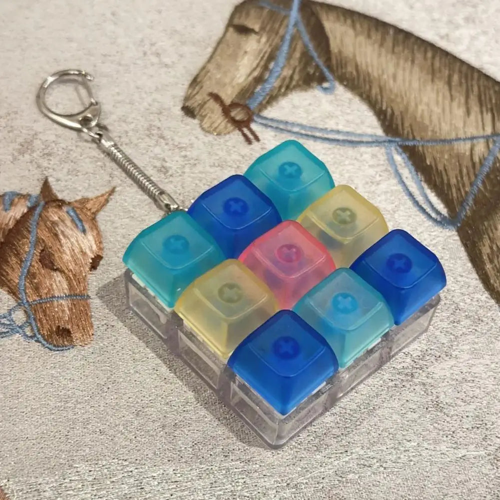 9-Key Keyboard Fidget Toy - Mini Clicker Keychain Stress Relief - Wahooly 9-Key Keyboard Fidget Toy - Mini Clicker Keychain for Stress Relief