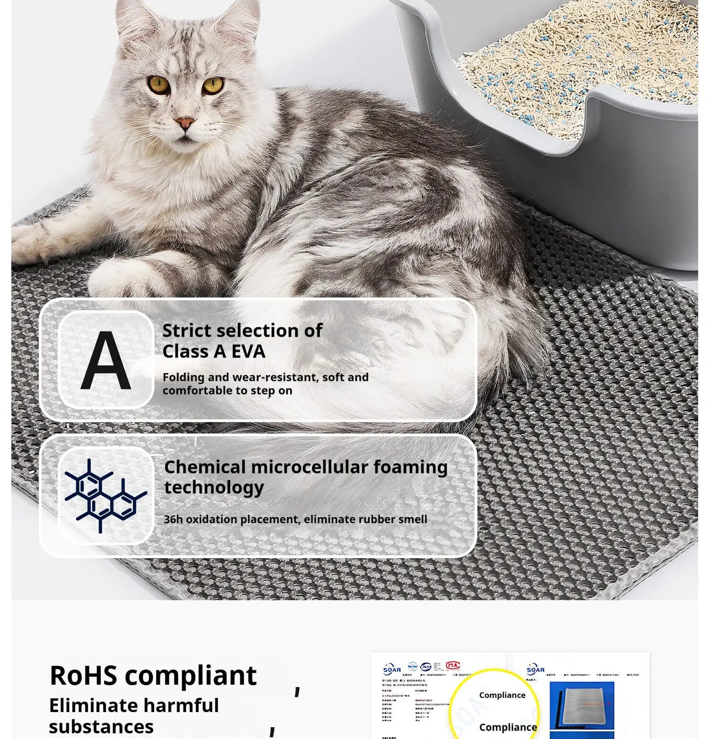 90CMX60CM Cat Litter Mat Waterproof Double Layer Pet Litter Box Mat Pet Toilet Cat Mat Nonslip Sand Cat Washable Mat Pet Clean 90CMX60CM Cat Litter Mat Waterproof Double Layer Pet Litter Box Mat Pet Toilet Cat Mat Nonslip Sand Cat Washable Mat Pet Clean