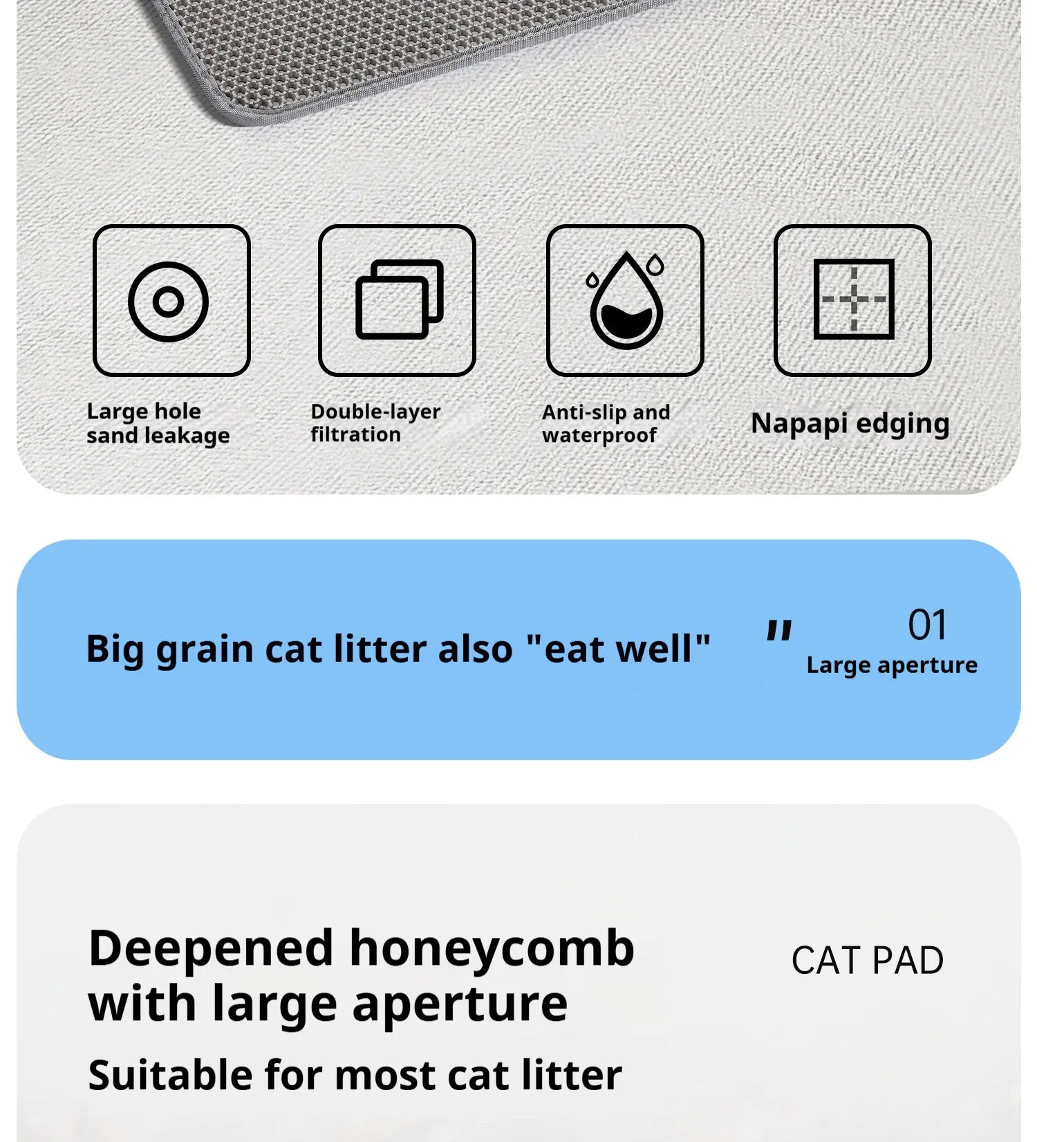 90CMX60CM Cat Litter Mat Waterproof Double Layer Pet Litter Box Mat Pet Toilet Cat Mat Nonslip Sand Cat Washable Mat Pet Clean 90CMX60CM Cat Litter Mat Waterproof Double Layer Pet Litter Box Mat Pet Toilet Cat Mat Nonslip Sand Cat Washable Mat Pet Clean