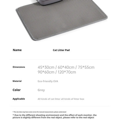 90CMX60CM Cat Litter Mat Waterproof Double Layer Pet Litter Box Mat Pet Toilet Cat Mat Nonslip Sand Cat Washable Mat Pet Clean 90CMX60CM Cat Litter Mat Waterproof Double Layer Pet Litter Box Mat Pet Toilet Cat Mat Nonslip Sand Cat Washable Mat Pet Clean