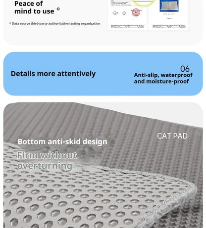 90CMX60CM Cat Litter Mat Waterproof Double Layer Pet Litter Box Mat Pet Toilet Cat Mat Nonslip Sand Cat Washable Mat Pet Clean 90CMX60CM Cat Litter Mat Waterproof Double Layer Pet Litter Box Mat Pet Toilet Cat Mat Nonslip Sand Cat Washable Mat Pet Clean