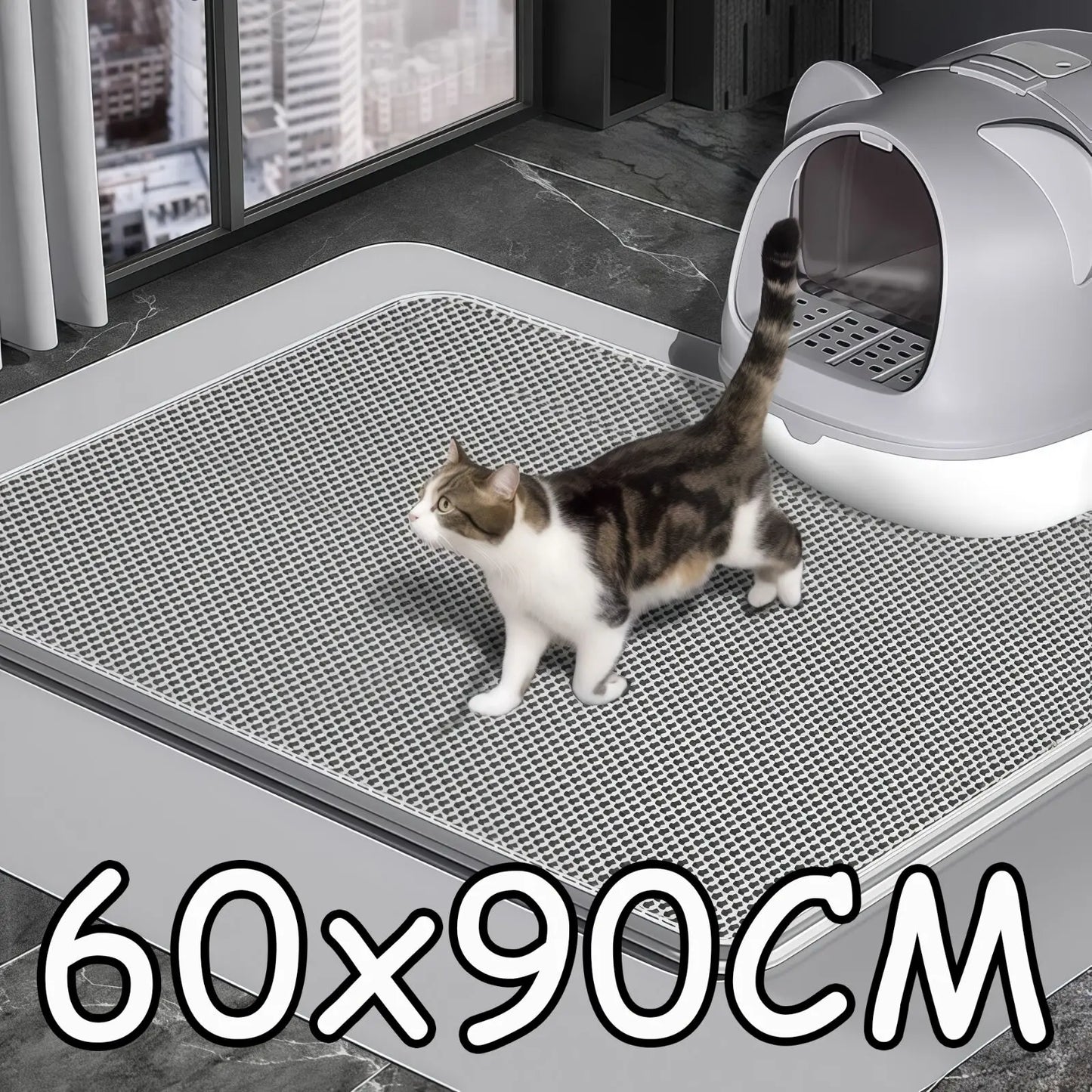 90CMX60CM Cat Litter Mat Waterproof Double Layer Pet Litter Box Mat Pet Toilet Cat Mat Nonslip Sand Cat Washable Mat Pet Clean 90CMX60CM Cat Litter Mat Waterproof Double Layer Pet Litter Box Mat Pet Toilet Cat Mat Nonslip Sand Cat Washable Mat Pet Clean
