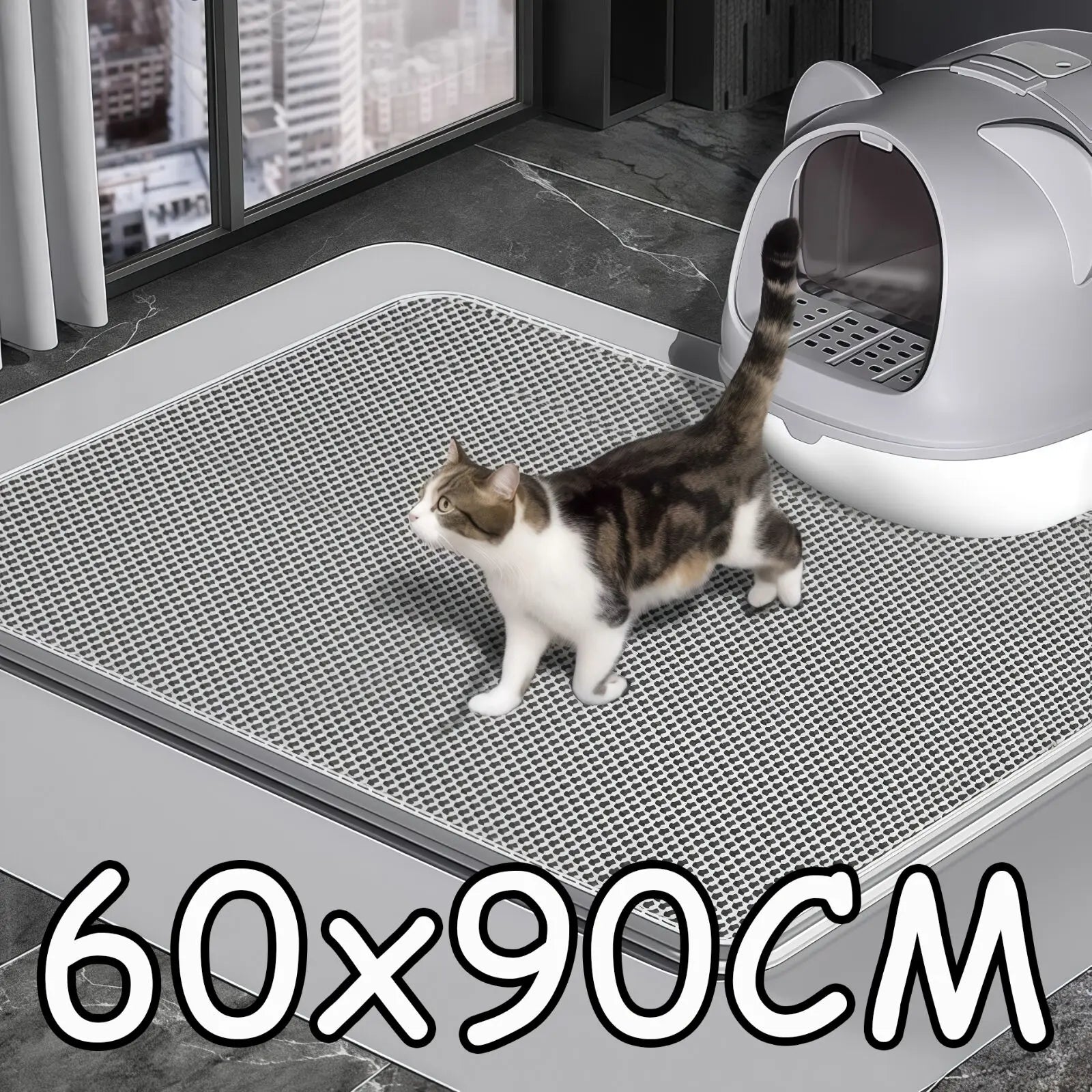 90CMX60CM Cat Litter Mat Waterproof Double Layer Pet Litter Box Mat Pet Toilet Cat Mat Nonslip Sand Cat Washable Mat Pet Clean 90CMX60CM Cat Litter Mat Waterproof Double Layer Pet Litter Box Mat Pet Toilet Cat Mat Nonslip Sand Cat Washable Mat Pet Clean
