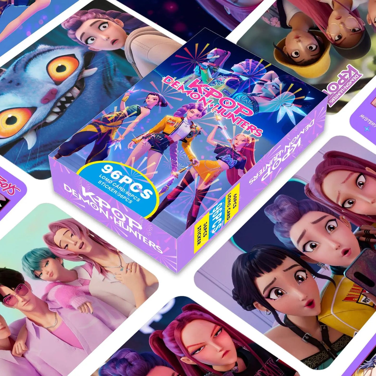 96pcs/Box K-POP Demon Hunter Sticker (36pcs ) + 60pcs LOMO Cards Anime Collectible Set 96pcs/Box K-POP Demon Hunter Sticker (36pcs ) + 60pcs LOMO Cards Anime Collectible Set