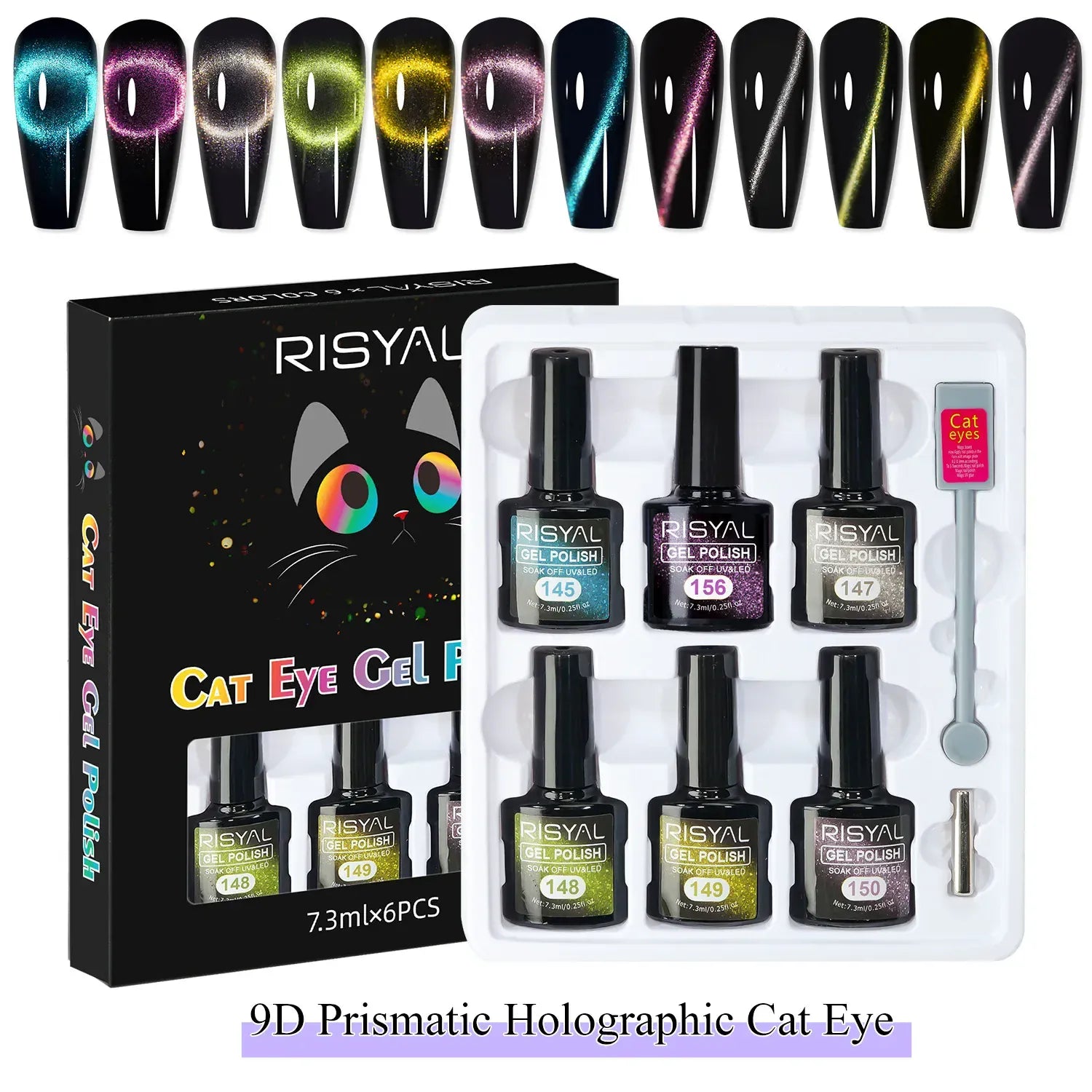 9D Cat's Eye Nail Polish Gel Set with Magnetic Stick Manicure Phototherapy Glue Glitter Cat Eye DIY Semi-permanent Nail Supplies 9D Cat's Eye Nail Polish Gel Set with Magnetic Stick Manicure Phototherapy Glue Glitter Cat Eye DIY Semi-permanent Nail Supplies