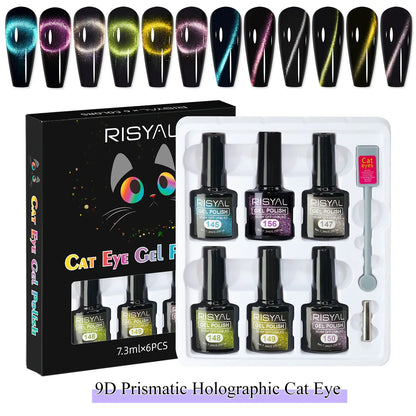 9D Cat's Eye Nail Polish Gel Set with Magnetic Stick Manicure Phototherapy Glue Glitter Cat Eye DIY Semi-permanent Nail Supplies 9D Cat's Eye Nail Polish Gel Set with Magnetic Stick Manicure Phototherapy Glue Glitter Cat Eye DIY Semi-permanent Nail Supplies