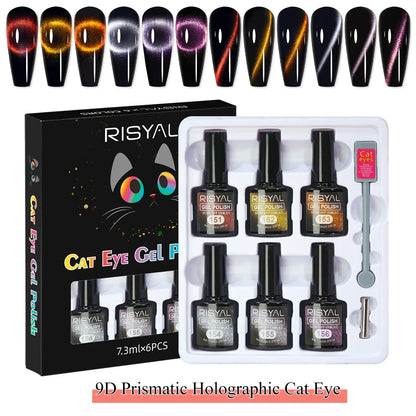 9D Cat's Eye Nail Polish Gel Set with Magnetic Stick Manicure Phototherapy Glue Glitter Cat Eye DIY Semi-permanent Nail Supplies 9D Cat's Eye Nail Polish Gel Set with Magnetic Stick Manicure Phototherapy Glue Glitter Cat Eye DIY Semi-permanent Nail Supplies