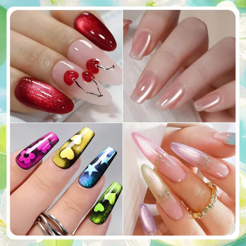 9D Cat's Eye Nail Polish Gel Set with Magnetic Stick Manicure Phototherapy Glue Glitter Cat Eye DIY Semi-permanent Nail Supplies 9D Cat's Eye Nail Polish Gel Set with Magnetic Stick Manicure Phototherapy Glue Glitter Cat Eye DIY Semi-permanent Nail Supplies