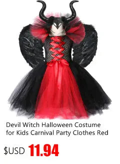 Halloween Evil Queen Costume for Kids Carnival Party Dress Up Outfit Purple Black Witch Costume for Girls Fancy Tulle Tutu Dress
