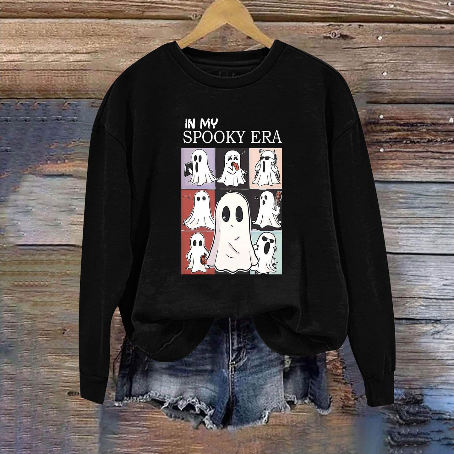 Women's Halloween Ghost Sweatshirt – Cute Spooky Pullover for Fall