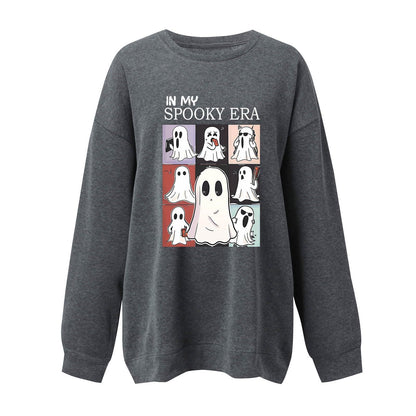 Women's Halloween Ghost Sweatshirt – Cute Spooky Pullover for Fall