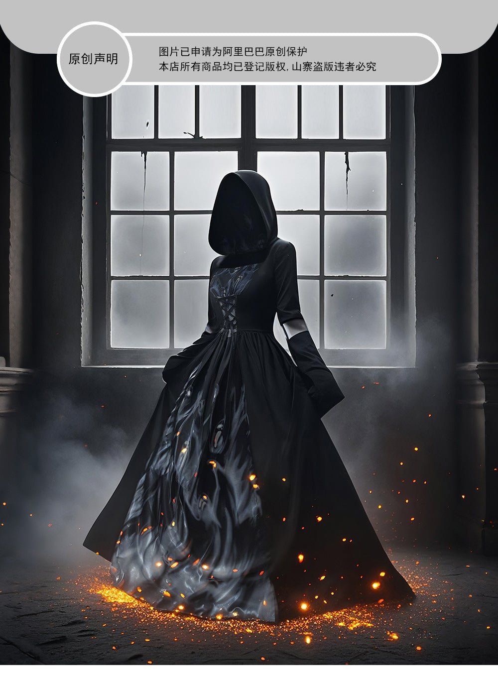 Women's Hooded Skeleton Witch Dress – Halloween & Cosplay Costume S–2XL