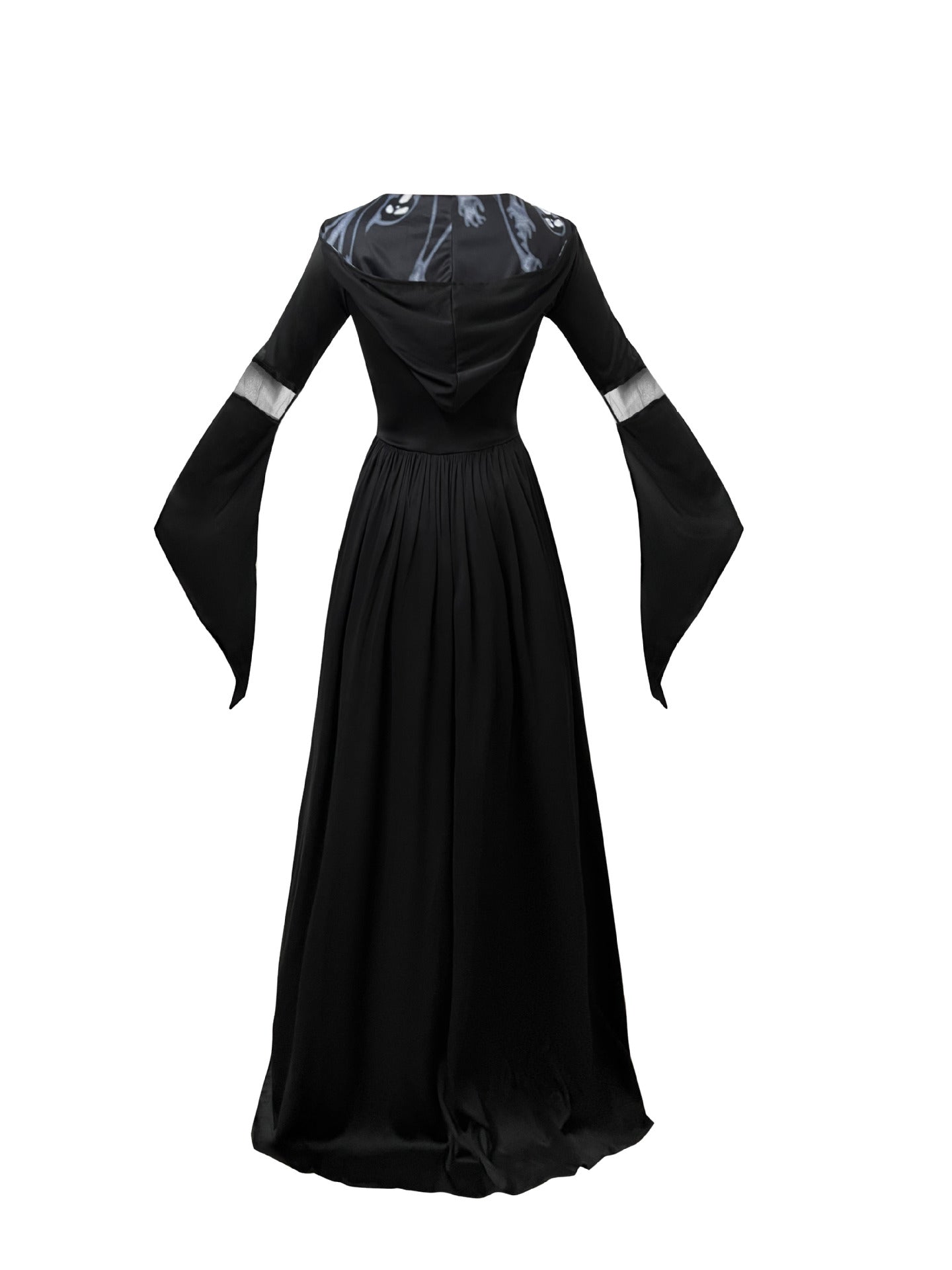Women's Hooded Skeleton Witch Dress – Halloween & Cosplay Costume S–2XL