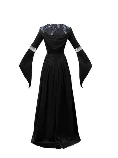 Women's Hooded Skeleton Witch Dress – Halloween & Cosplay Costume S–2XL