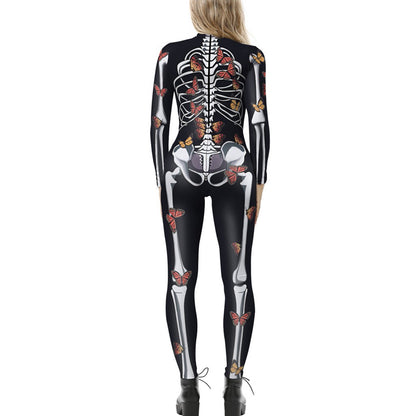 Women's Halloween Jumpsuit – Funny Long Sleeve One-Piece Costume S–2XL