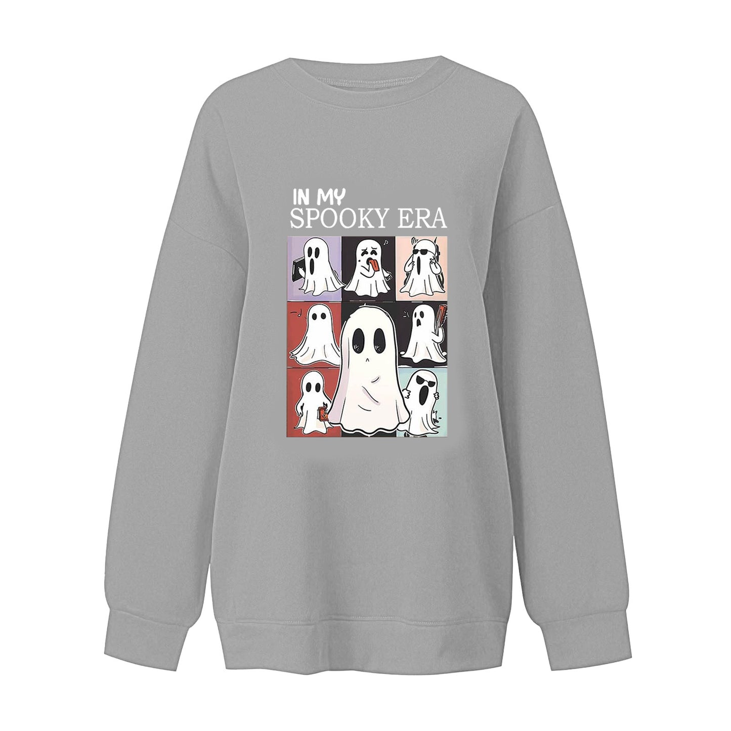 Women's Halloween Ghost Sweatshirt – Cute Spooky Pullover for Fall