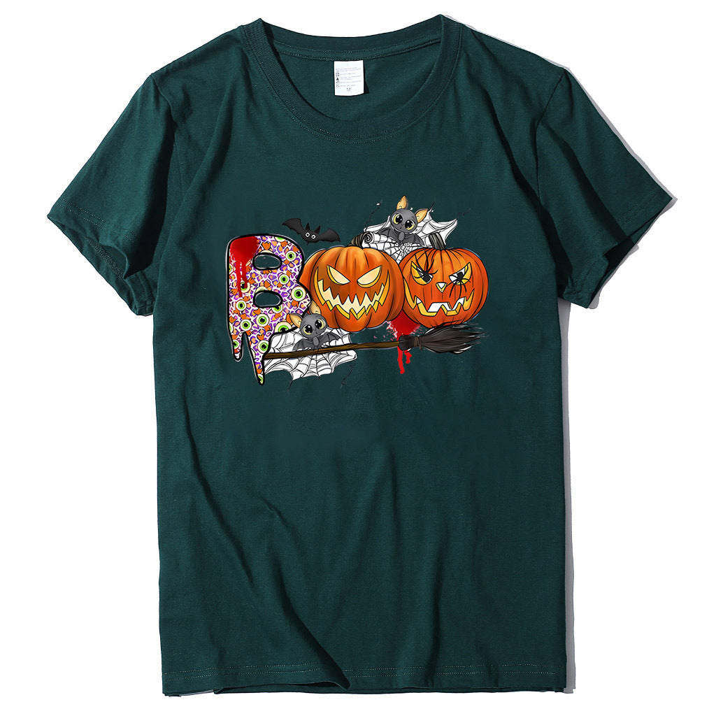Halloween Pumpkin Print T-Shirt – Unisex Short Sleeve Tee | 20 Colors, S–XXXL