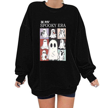 Women's Halloween Ghost Sweatshirt – Cute Spooky Pullover for Fall