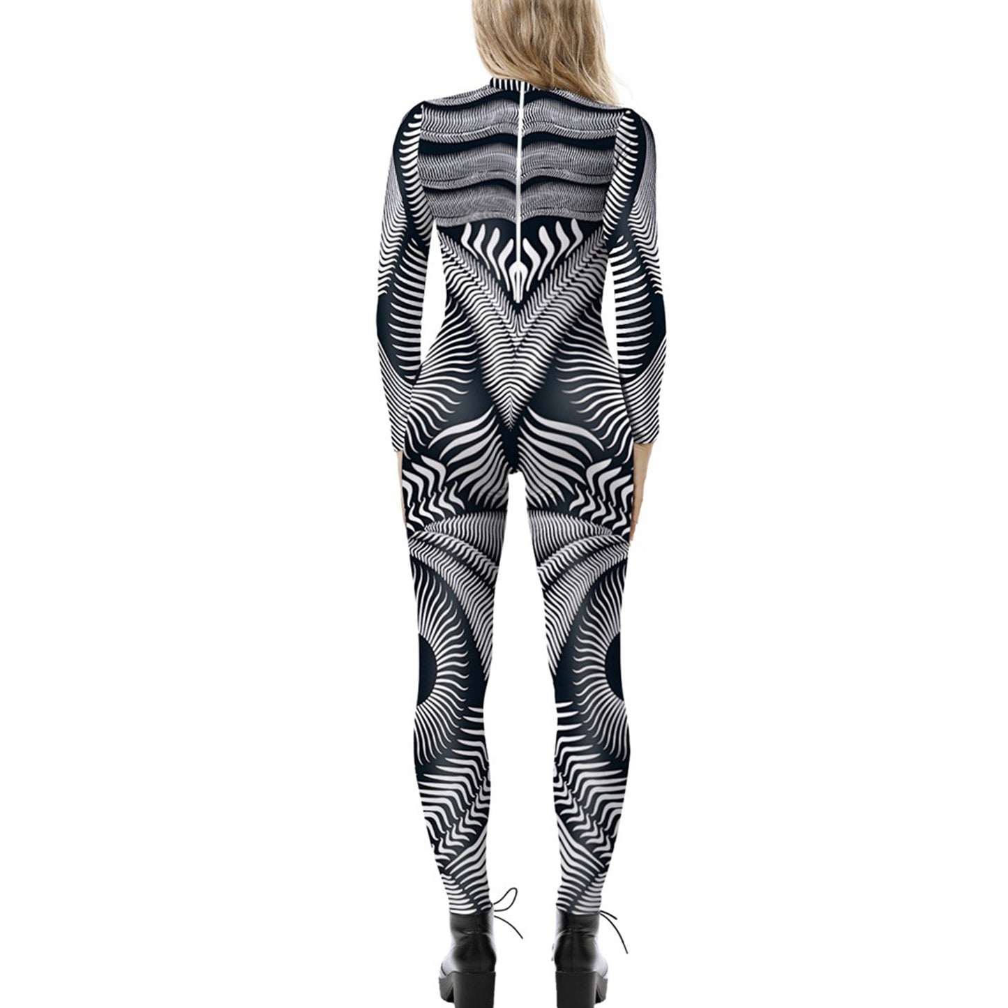 Women's Halloween Jumpsuit – Funny Long Sleeve One-Piece Costume S–2XL
