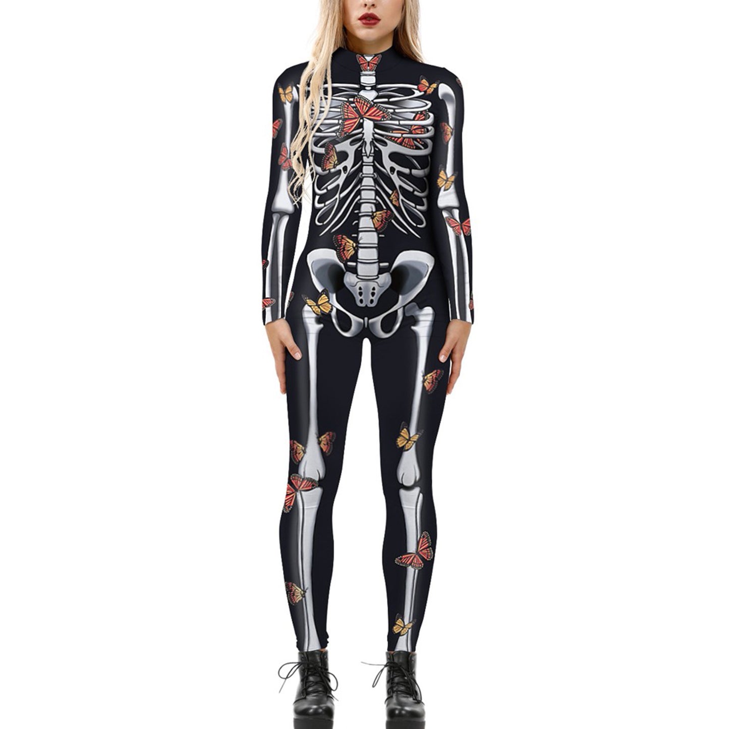 Women's Halloween Jumpsuit – Funny Long Sleeve One-Piece Costume S–2XL