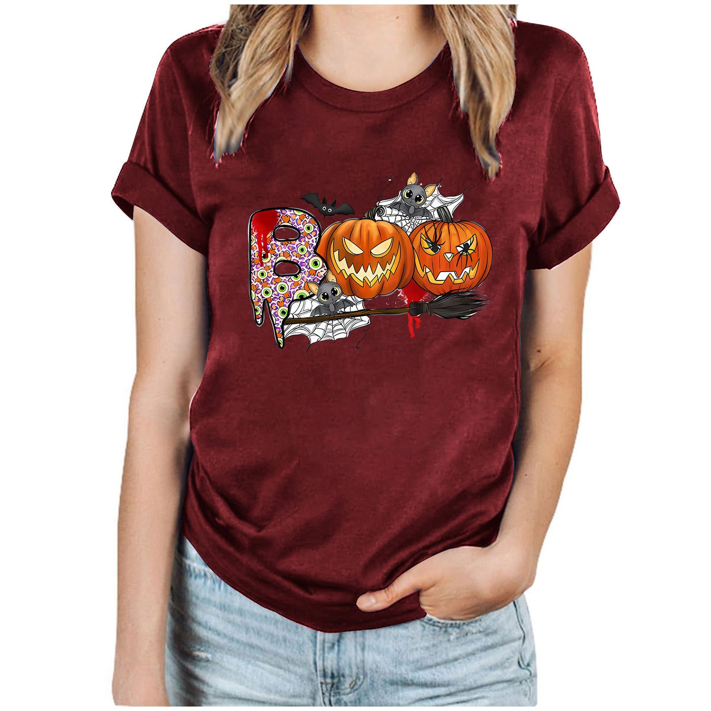 Halloween Pumpkin Print T-Shirt – Unisex Short Sleeve Tee | 20 Colors, S–XXXL