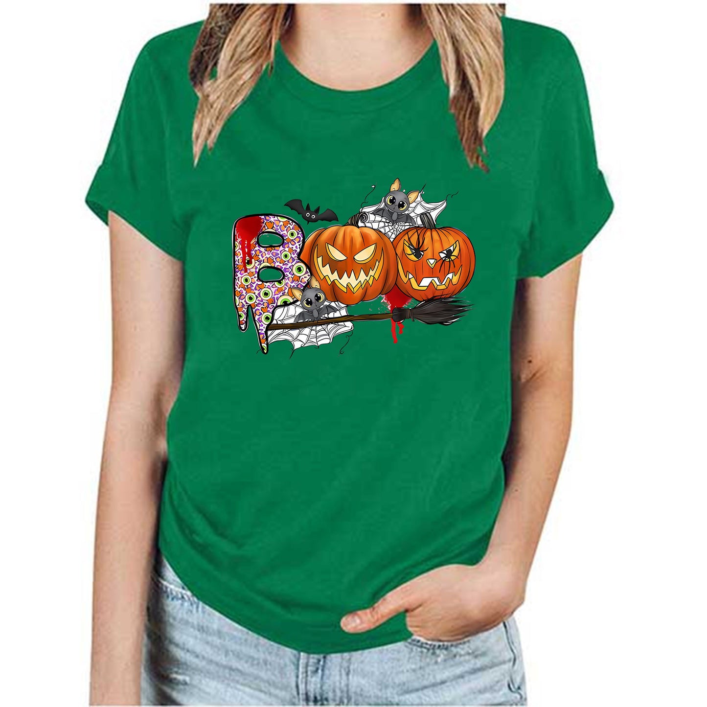 Halloween Pumpkin Print T-Shirt – Unisex Short Sleeve Tee | 20 Colors, S–XXXL