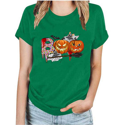 Halloween Pumpkin Print T-Shirt – Unisex Short Sleeve Tee | 20 Colors, S–XXXL
