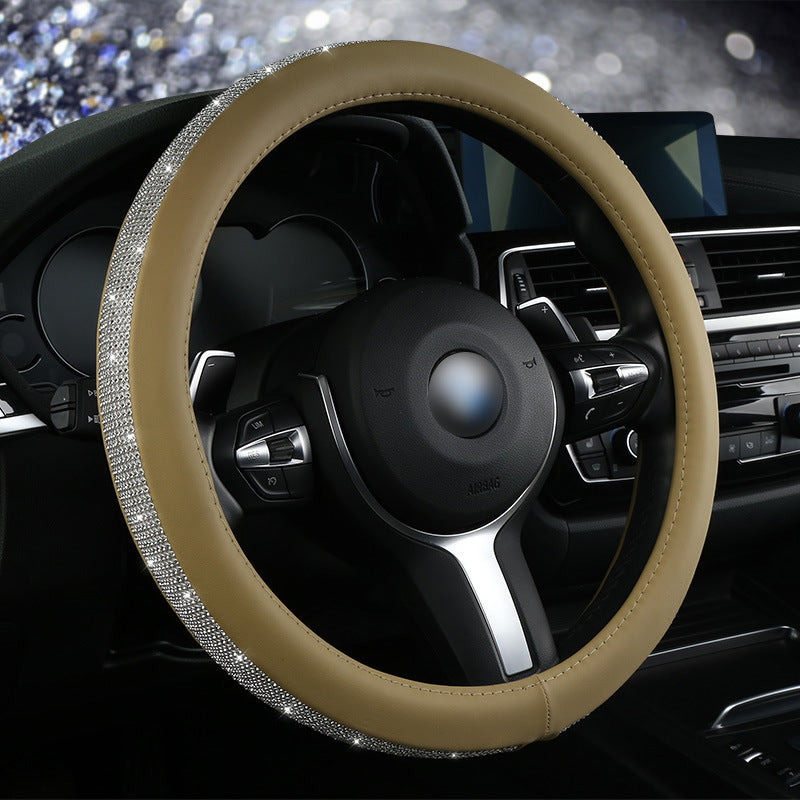 Diamond Steering Wheel Cover for Women – Bling Crystal Car Accessory | 9 Colors