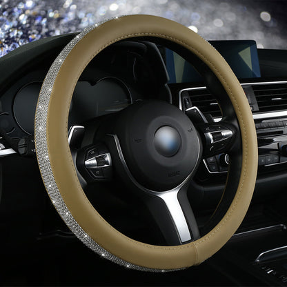 Diamond Steering Wheel Cover for Women – Bling Crystal Car Accessory | 9 Colors