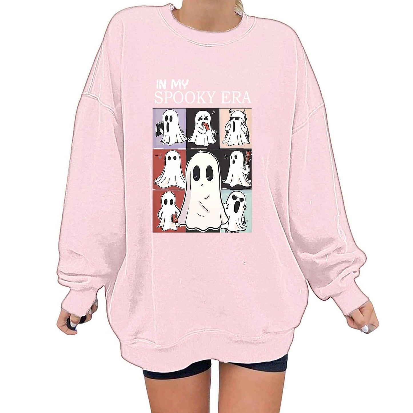 Women's Halloween Ghost Sweatshirt – Cute Spooky Pullover for Fall