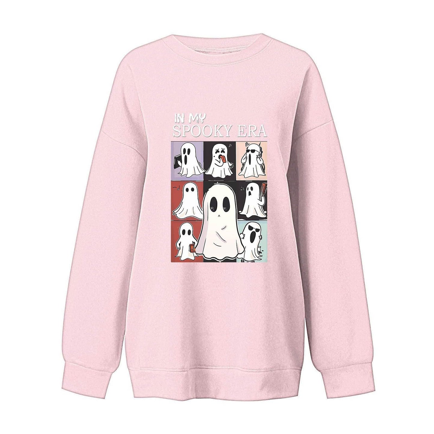 Women's Halloween Ghost Sweatshirt – Cute Spooky Pullover for Fall