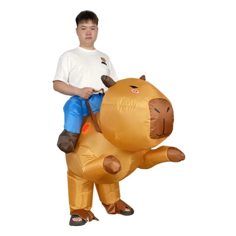 Rideable Capybara Inflatable Costume – Funny Halloween & Party Suit for Adults & Kids