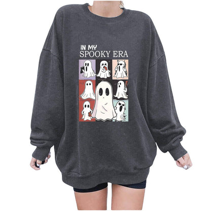 Women's Halloween Ghost Sweatshirt – Cute Spooky Pullover for Fall