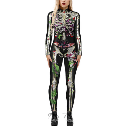 Women's Halloween Jumpsuit – Funny Long Sleeve One-Piece Costume S–2XL