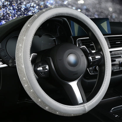 Diamond Steering Wheel Cover for Women – Bling Crystal Car Accessory | 9 Colors