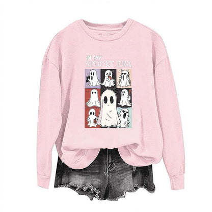 Women's Halloween Ghost Sweatshirt – Cute Spooky Pullover for Fall
