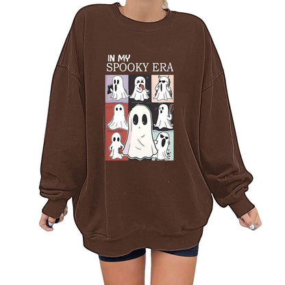 Women's Halloween Ghost Sweatshirt – Cute Spooky Pullover for Fall