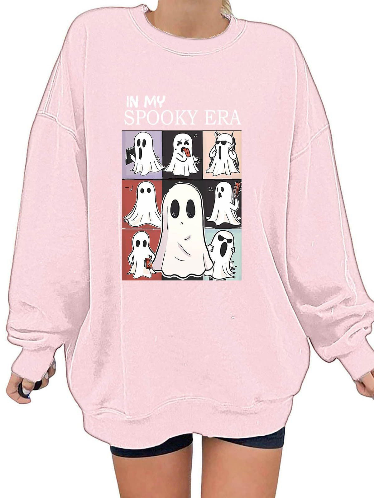 Women's Halloween Ghost Sweatshirt – Cute Spooky Pullover for Fall