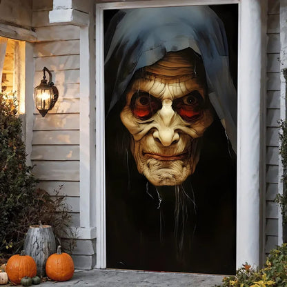 Halloween Door Cover Hanging Decoration – Spooky Background Cloth | 180x90cm (71” x 35”)