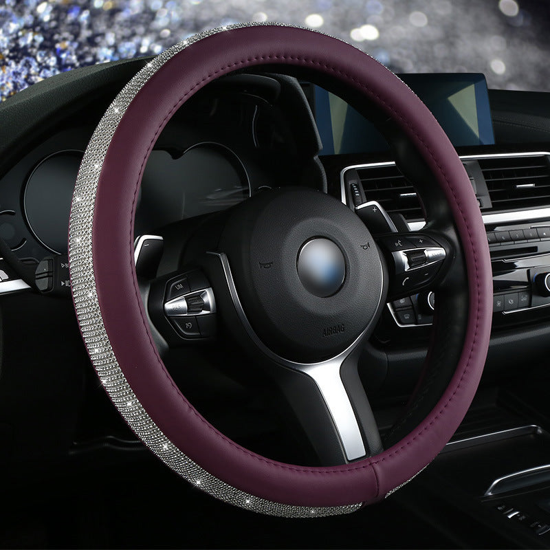 Diamond Steering Wheel Cover for Women – Bling Crystal Car Accessory | 9 Colors