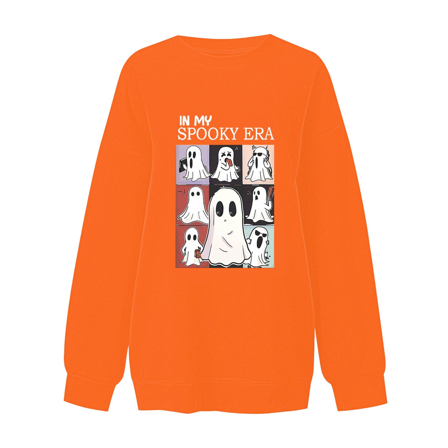 Women's Halloween Ghost Sweatshirt – Cute Spooky Pullover for Fall