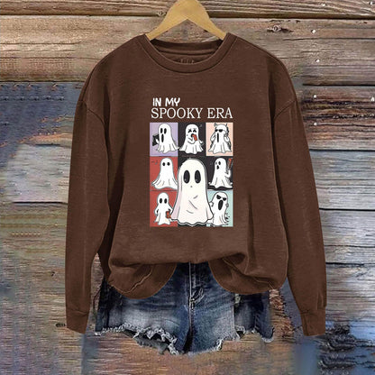 Women's Halloween Ghost Sweatshirt – Cute Spooky Pullover for Fall