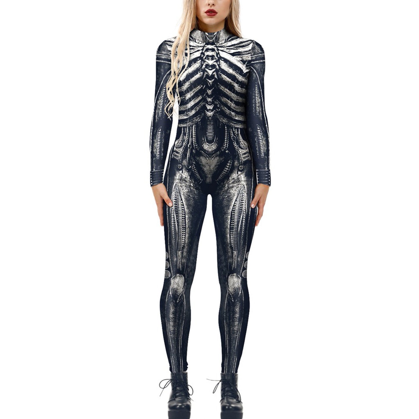Women's Halloween Jumpsuit – Funny Long Sleeve One-Piece Costume S–2XL